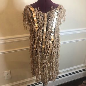 Gold mesh tunic top